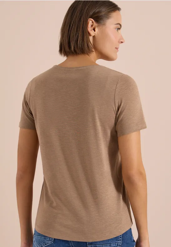 Klassisches T-Shirt mit Slub-Struktur