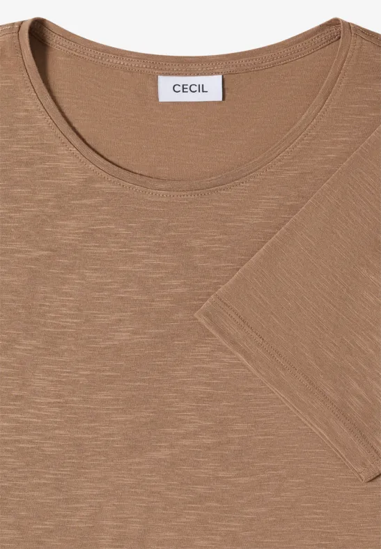 Klassisches T-Shirt mit Slub-Struktur