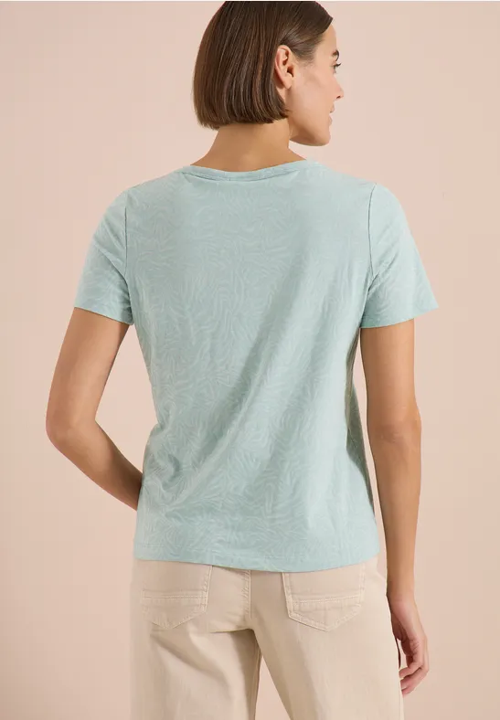 Ausbrenner T-Shirt mit Zebra-Print