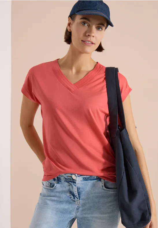 Softes V-Ausschnitt Shirt aus Baumwoll-Modal