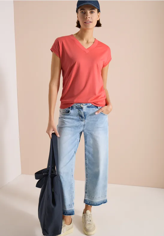 Softes V-Ausschnitt Shirt aus Baumwoll-Modal