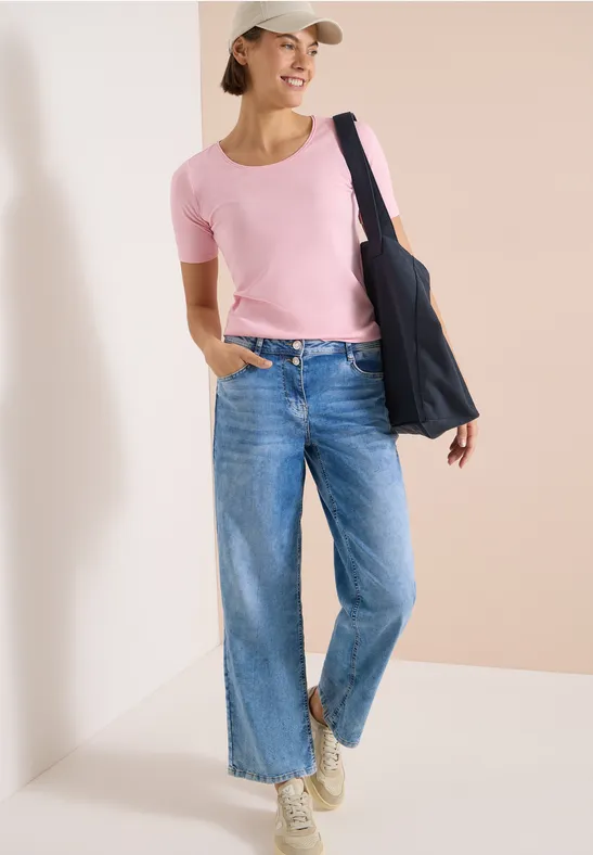 Klassisches Basic-T-Shirt mit Rundhalsausschnitt