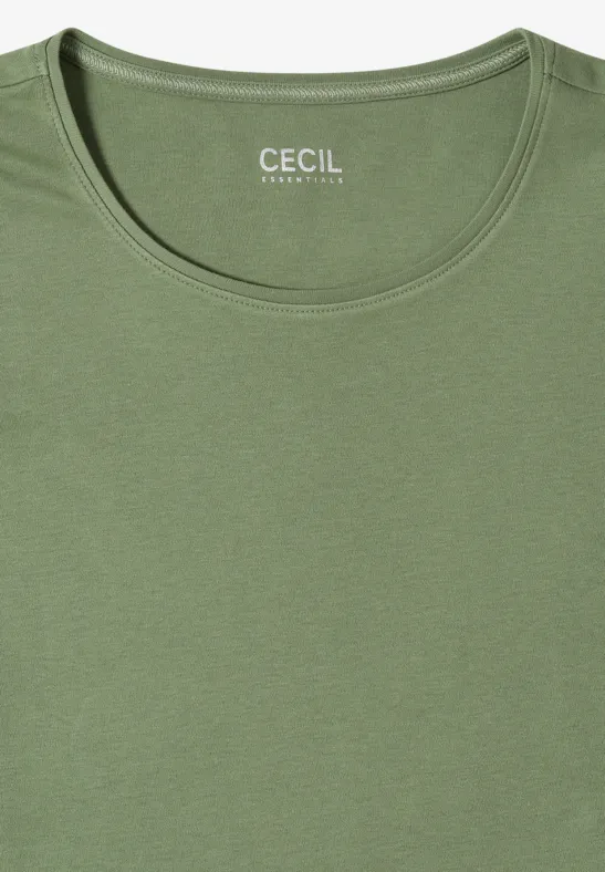Kurzärmliges Baumwoll-Shirt mit Rundhalsausschnitt