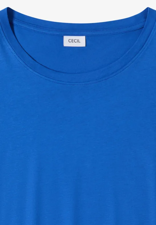 Baumwoll-Modal-T-Shirt mit elastischem Saum