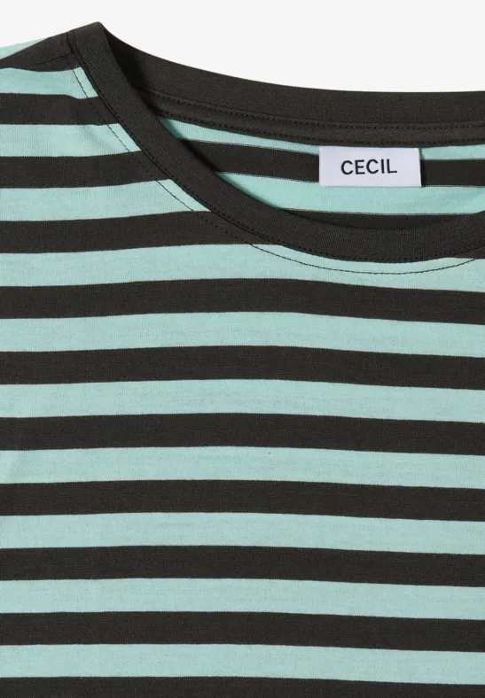 Gestreiftes T-Shirt mit Seitenschleife