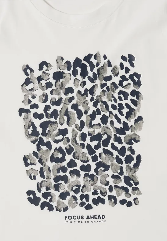 Grafik-T-Shirt mit Leoparden-Print