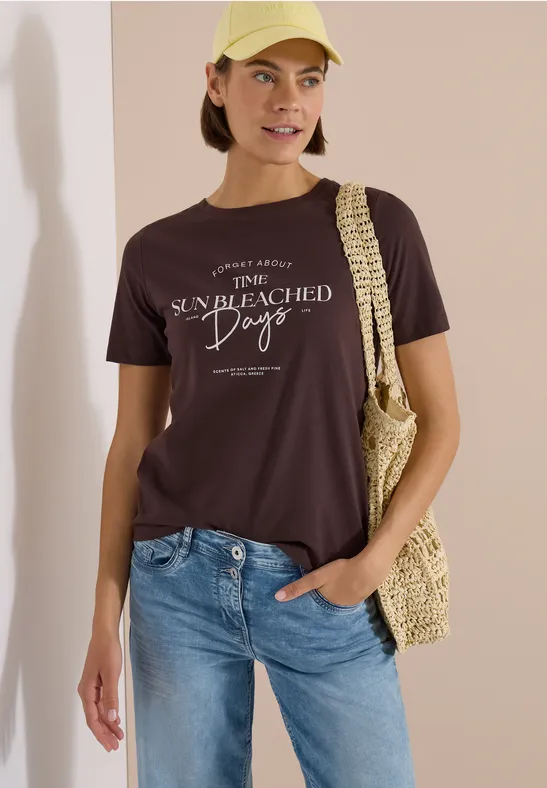 Grafik-T-Shirt mit Wording-Print