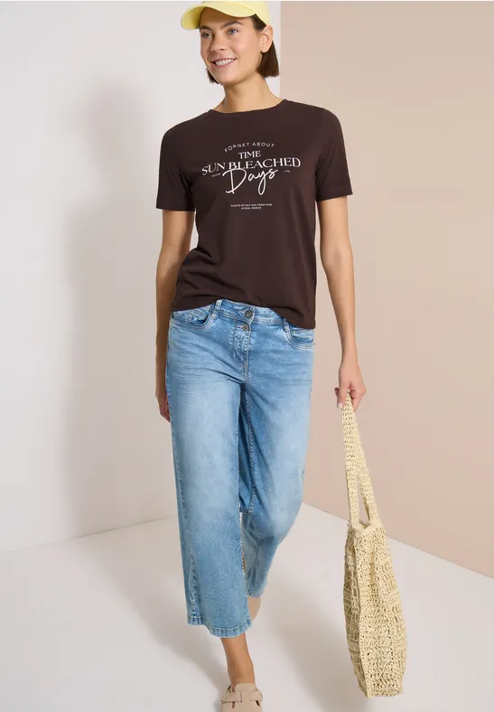 Grafik-T-Shirt mit Wording-Print