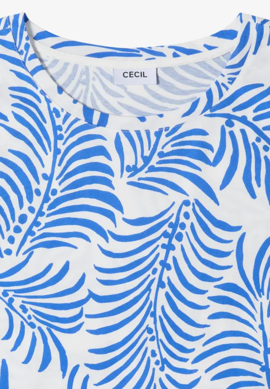 T-Shirt mit tropischem Blättermuster
