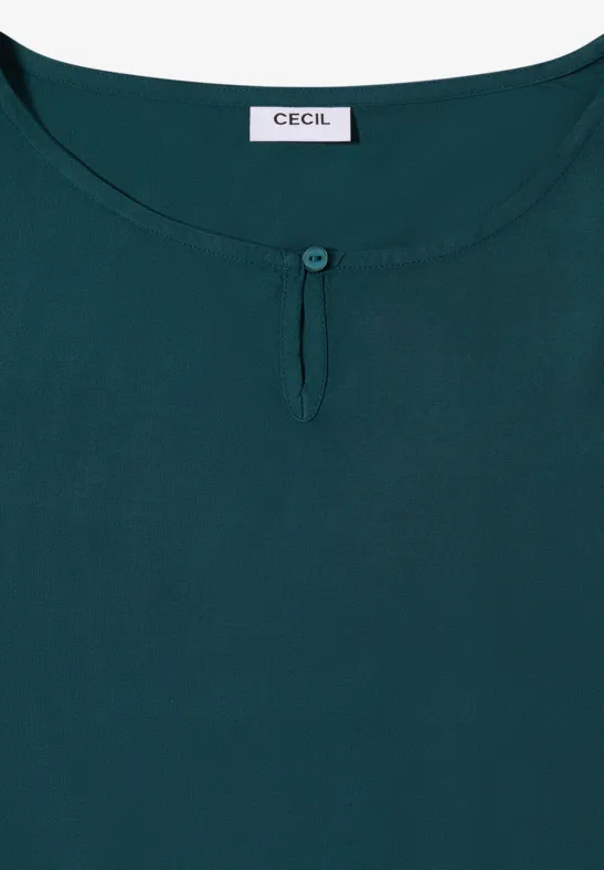 Fließende Viskosebluse mit Keyhole