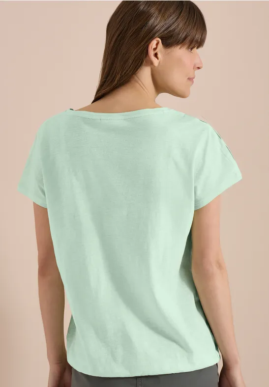 Flammgarn-Shirt mit Schulterschlitzen