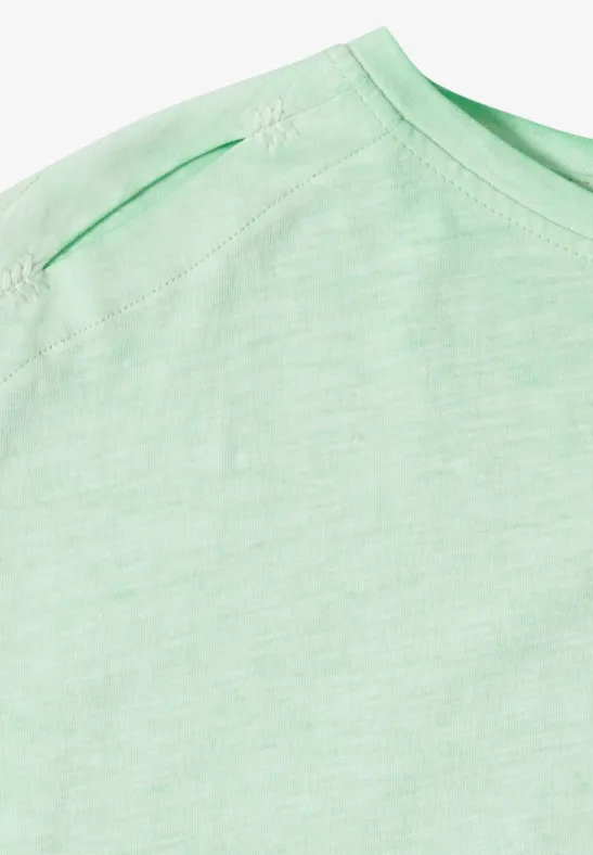 Flammgarn-Shirt mit Schulterschlitzen