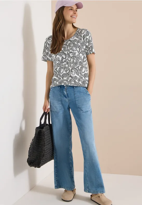 T-Shirt mit ornamentalem Paisleymuster