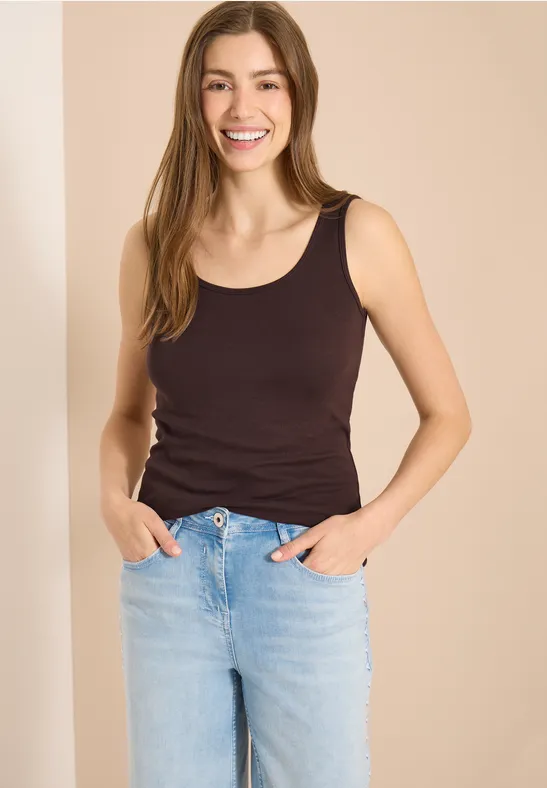 Essentielles Baumwoll-Tanktop mit Rundhalsausschnitt