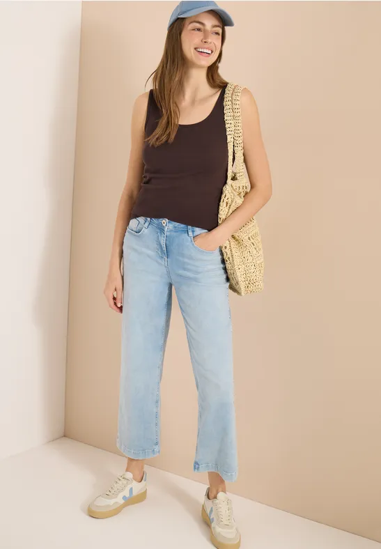 Essentielles Baumwoll-Tanktop mit Rundhalsausschnitt