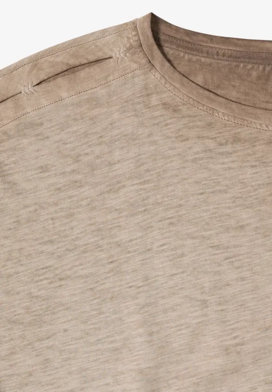 Flammgarn-Shirt mit geschlitzten Ärmeln