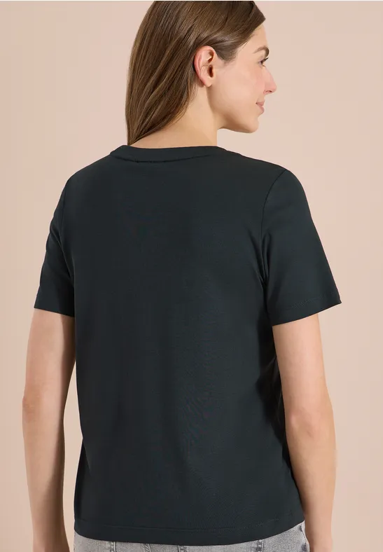 Jersey-T-Shirt mit grafischem Blattprint