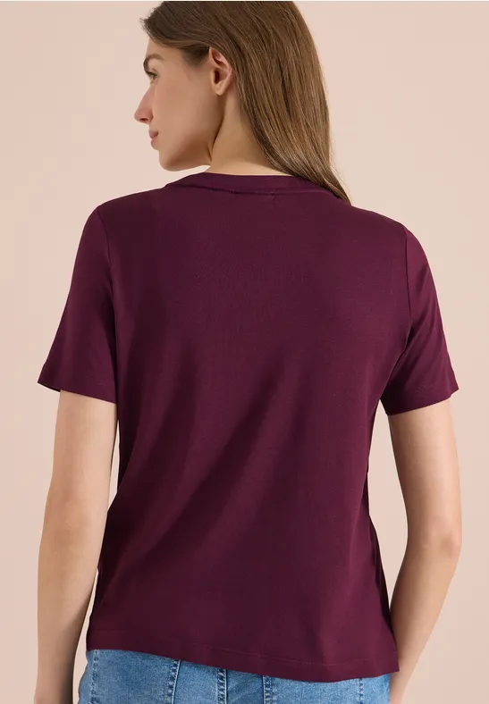 T-Shirt mit grafischem Blatt-Motiv