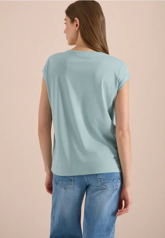 Lässiges V-Ausschnitt Shirt mit überschnittenen Schultern