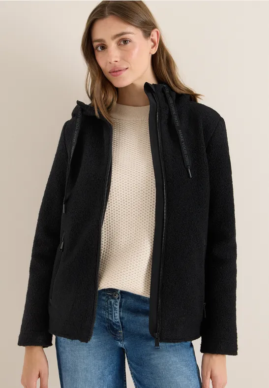 Strukturierte Jacke in Wolloptik