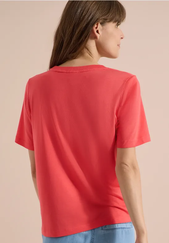 T-Shirt mit Blätter-Print aus Baumwoll-Modal