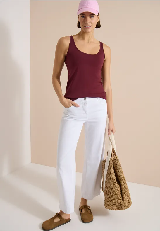 Vielseitiges Unifarbenes Langes Tanktop