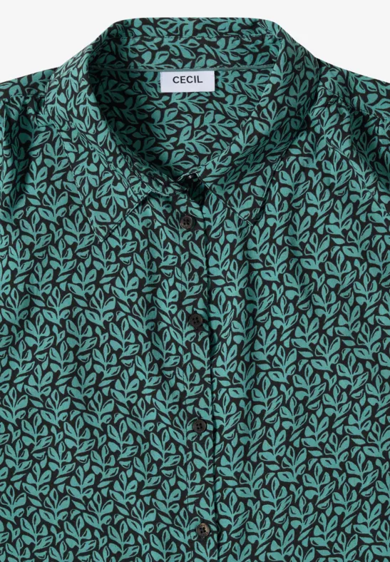 Kurzarmbluse mit botanischem Print