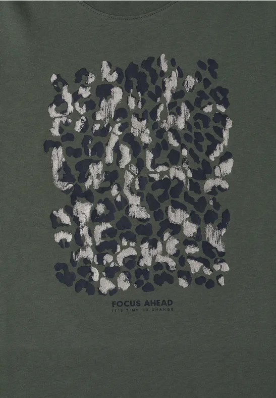 Jersey-T-Shirt mit Leoparden-Print