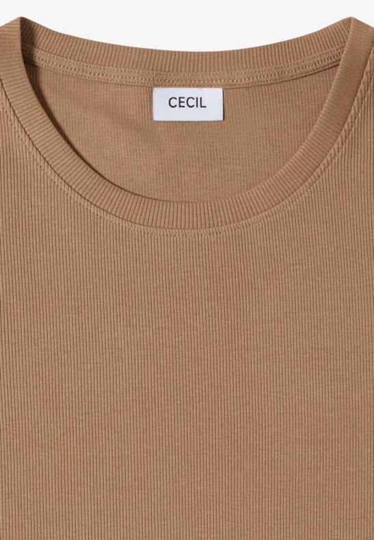T-Shirt mit Rippstruktur