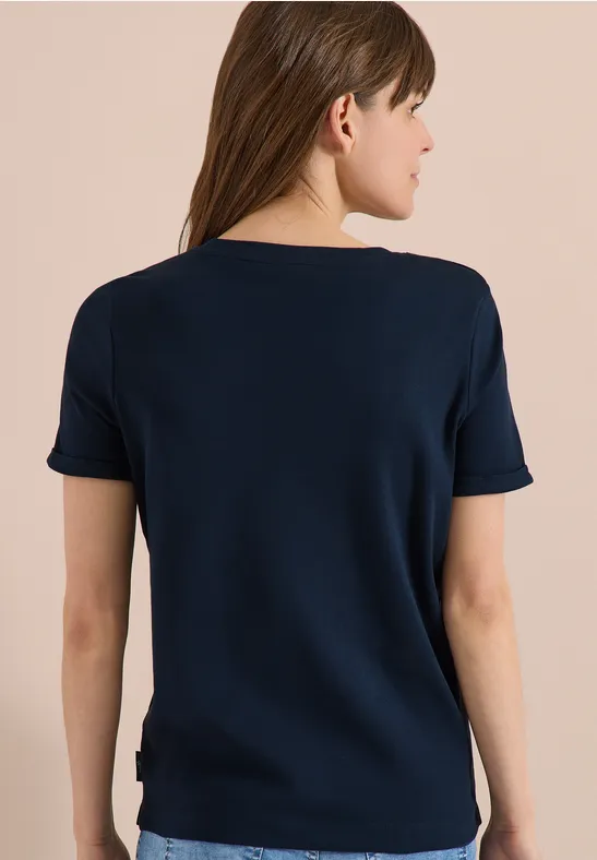 Baumwoll-T-Shirt mit Be-Kind-Print