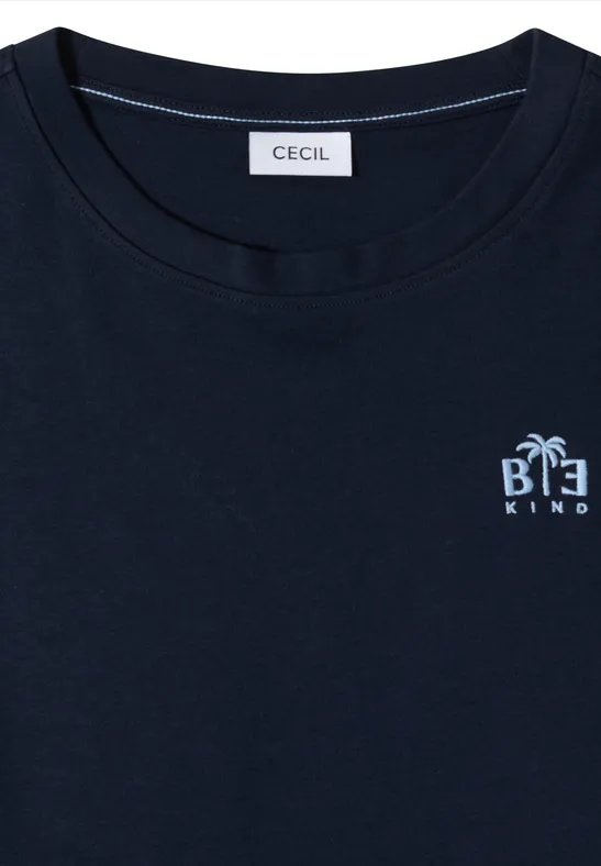 Baumwoll-T-Shirt mit Be-Kind-Print