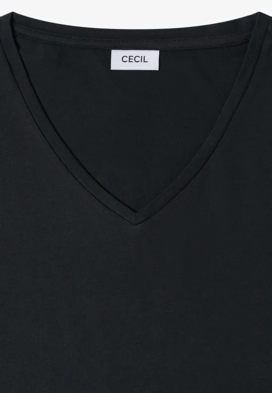 Locker geschnittenes Shirt mit V-Ausschnitt