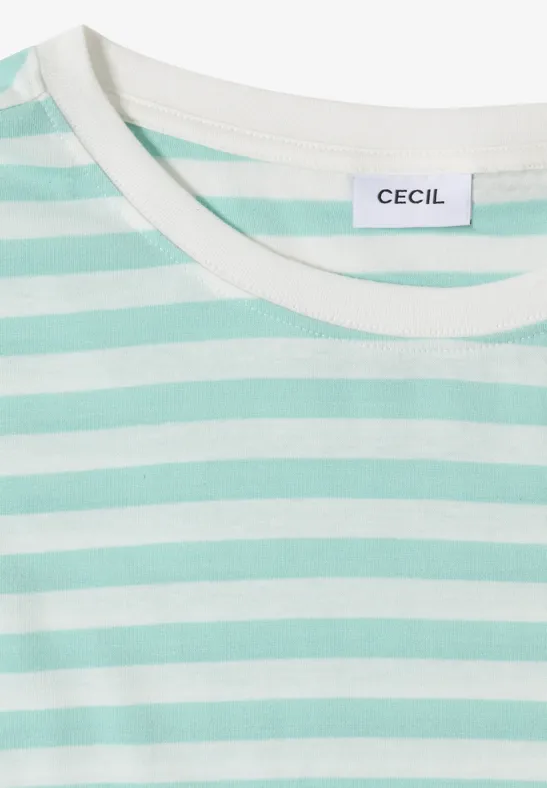 Gestreiftes T-Shirt mit seitlichem Tunnelzug