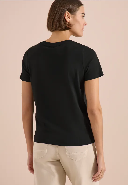 T-Shirt mit schimmerndem Folienprint