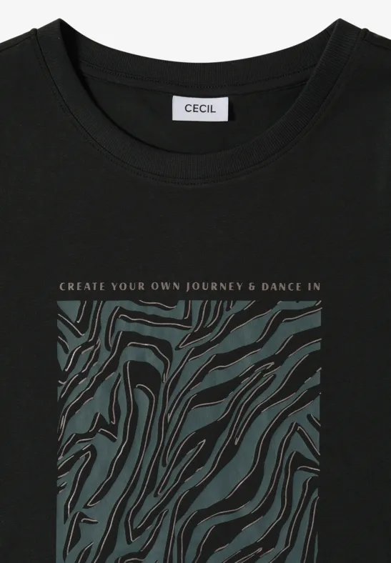 T-Shirt mit schimmerndem Folienprint