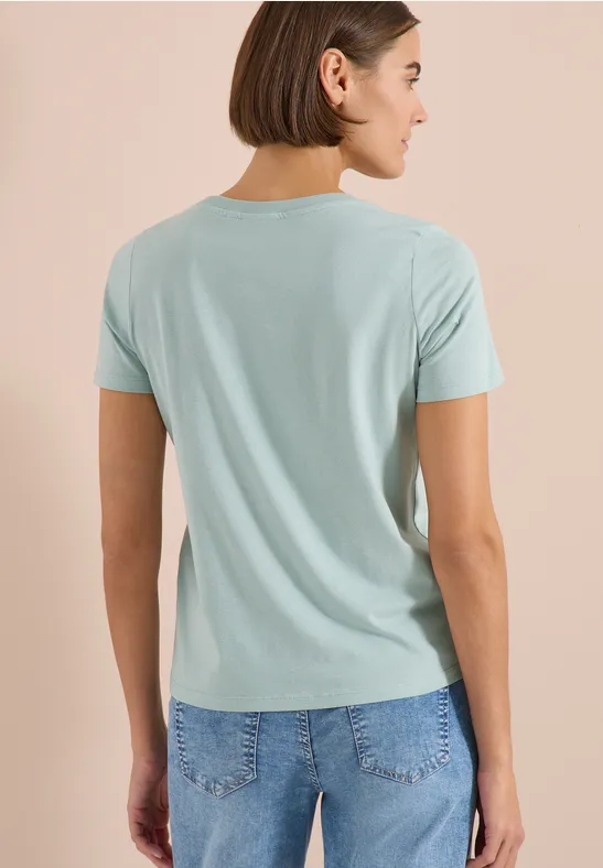 T-Shirt mit schimmerndem Folienprint