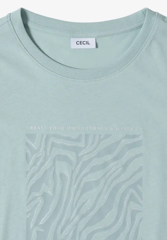 T-Shirt mit schimmerndem Folienprint