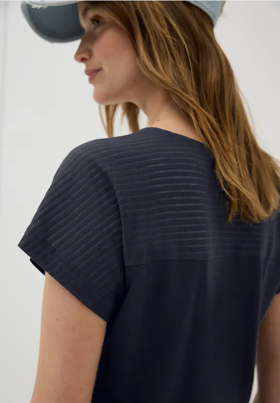 T-Shirt mit Ausbrenner-Streifen