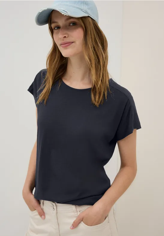 T-Shirt mit Ausbrenner-Streifen