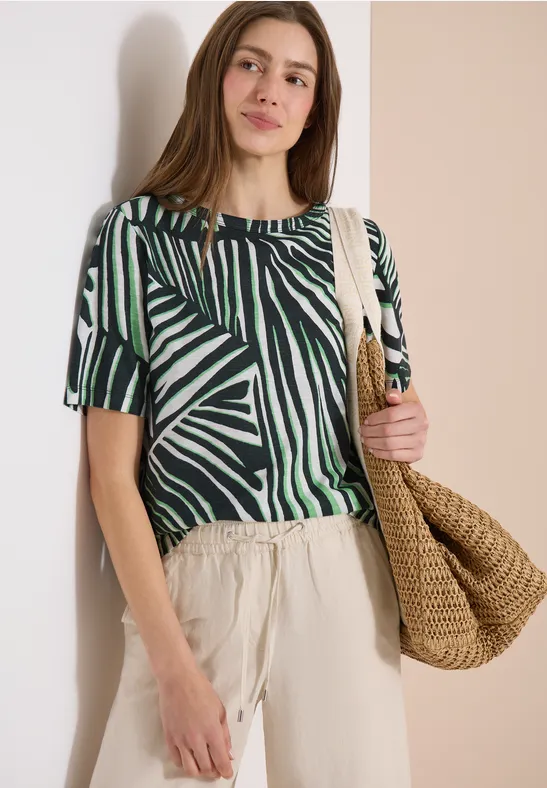 Slub-Jersey-Shirt mit Grafikprint
