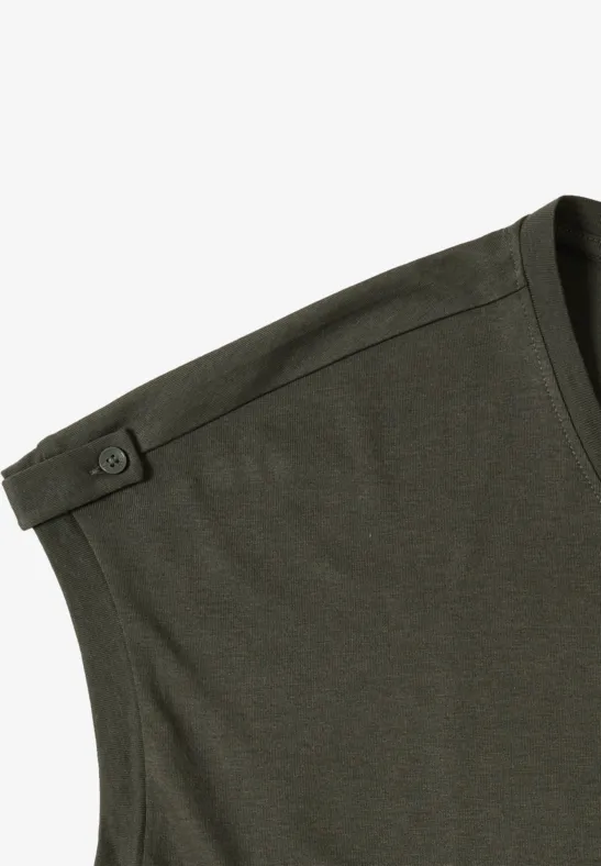 Weiches T-Shirt mit Knopf-Detail