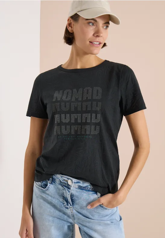 Kurzarm-T-Shirt mit Burn-Out-Print