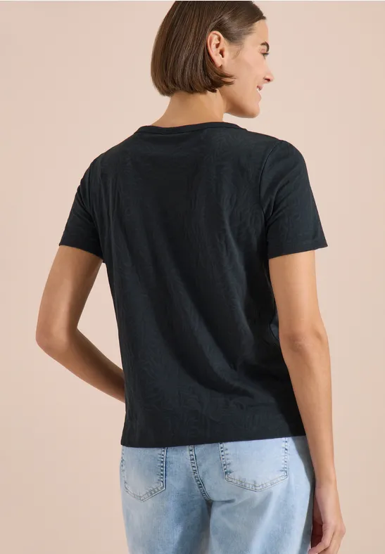 Kurzarm-T-Shirt mit Burn-Out-Print