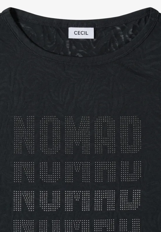 Kurzarm-T-Shirt mit Burn-Out-Print