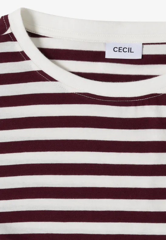 Gestreiftes T-Shirt mit angeschnittenen Ärmeln