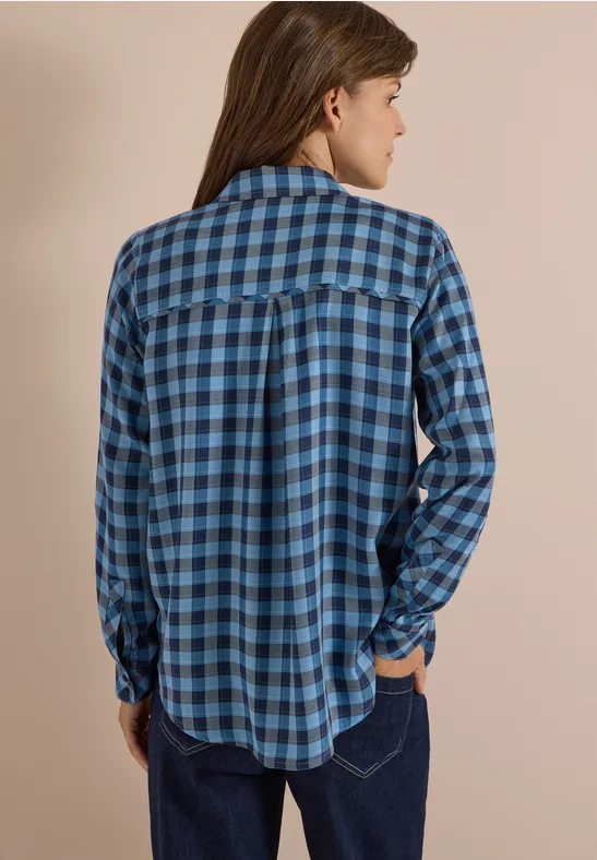 Langärmelige Hemdbluse mit Karomuster