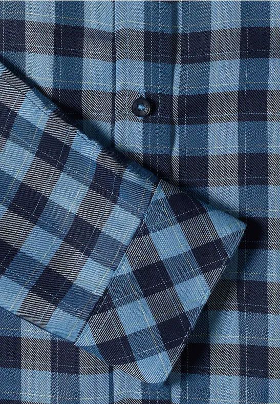 Langärmelige Hemdbluse mit Karomuster
