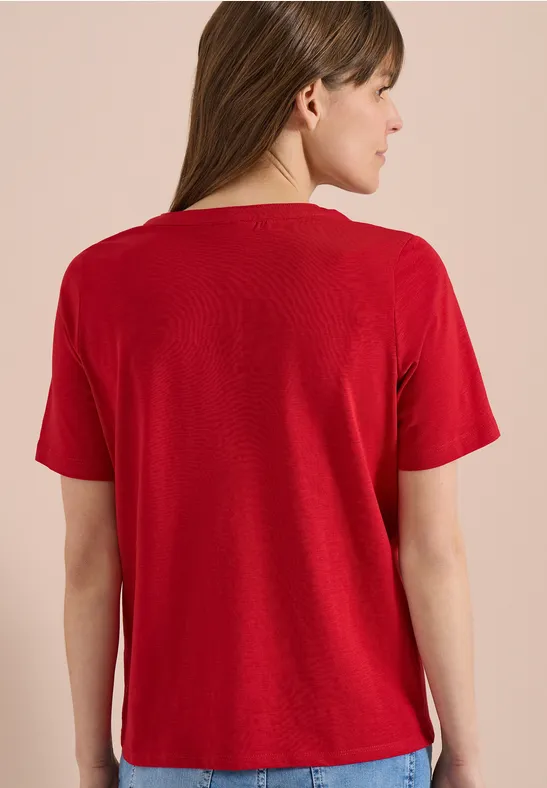 Kurzarm-Baumwollshirt im Tunika-Look