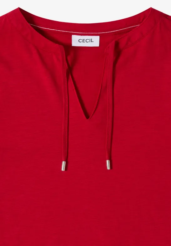 Kurzarm-Baumwollshirt im Tunika-Look