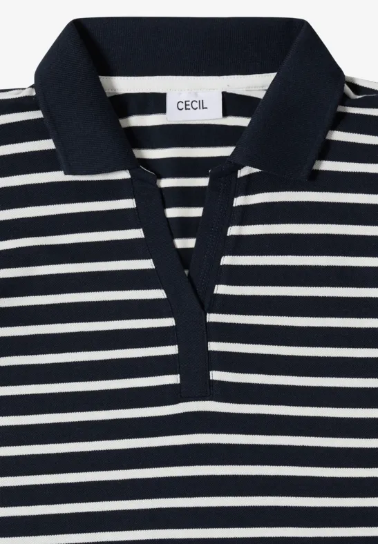 Gestreiftes Polo-Shirt aus Baumwoll-Modal